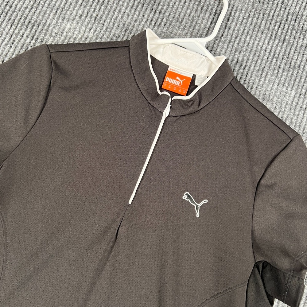Puma Shirt‎ Womens Small Black Short Sleeve Performance Active Golf 1/4 Zip